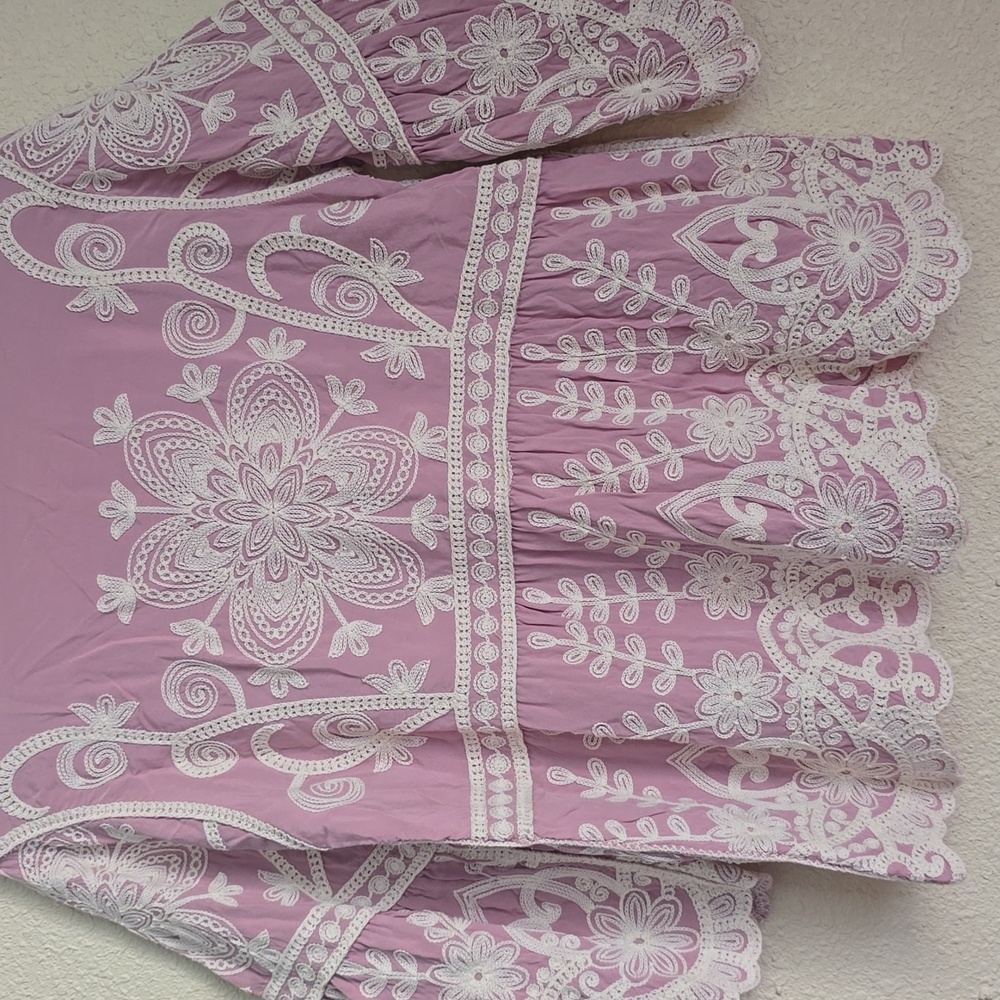 Ana & Rose Romantic Boho Embroidered Bell-Sleeve Blouse Pesant Top Sz.L - Picture 7 of 11